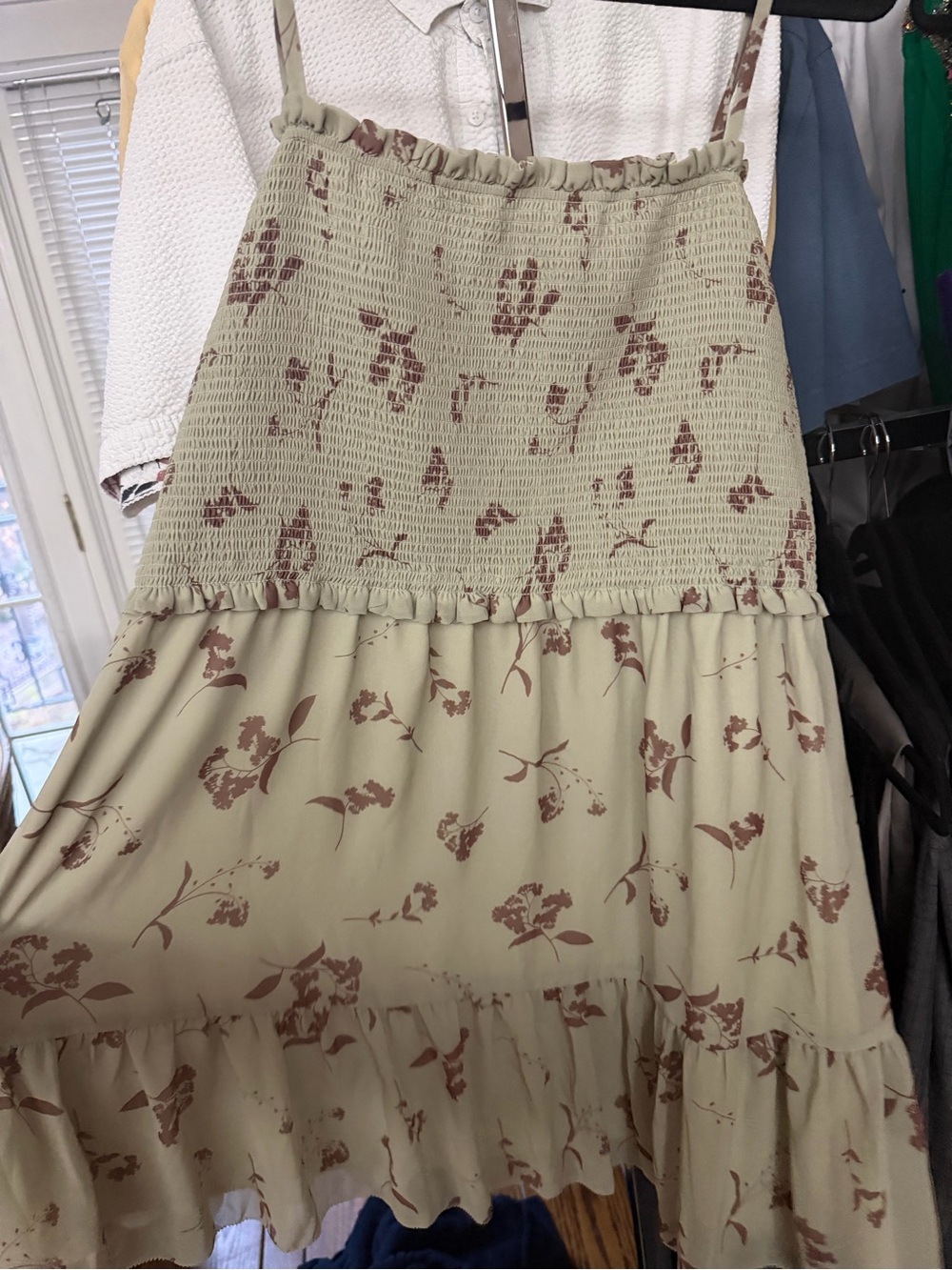 Wilfred Sage Midi Skirt with Brown Floral Print